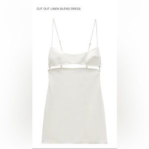 Cutout mini dress. Zara, cream Ecru color NWT.